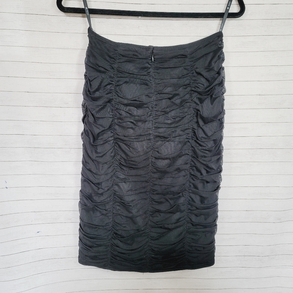 T BY TADASHI VINTAGE BLACK RUCHED STRAPLESS MINI DRESS, SZ XS - Picture 9 of 13
